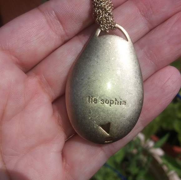 Lia Sophia gold tone pendant on multi strain chain - Picture 2 of 5